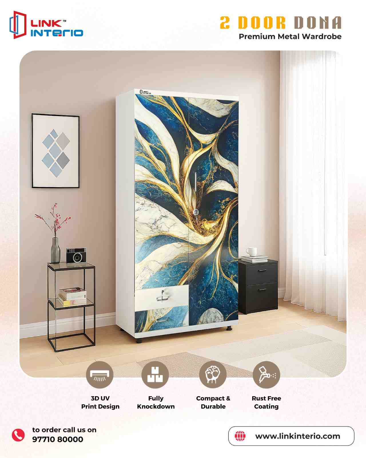 2 Door Dona Premium Wardrobe